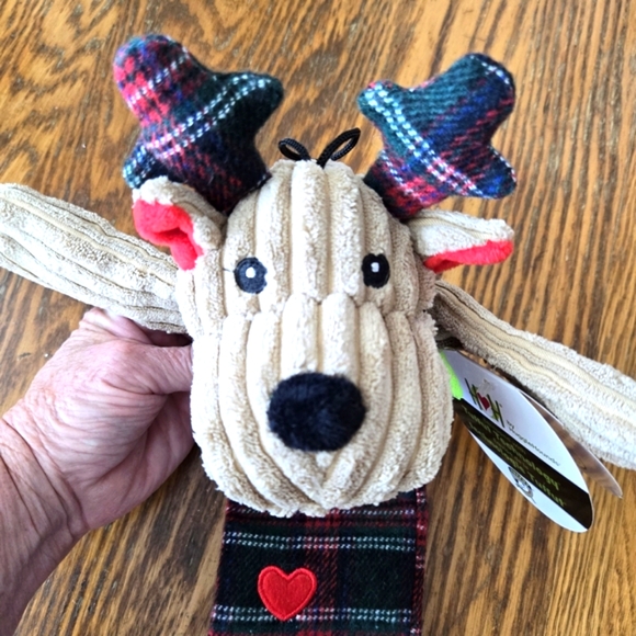 👀50% OFF - NWT‼️H❤️H by HuggleHound Plush Reindeer Dog Toy w/ Tuffut Technology - Picture 1 of 9